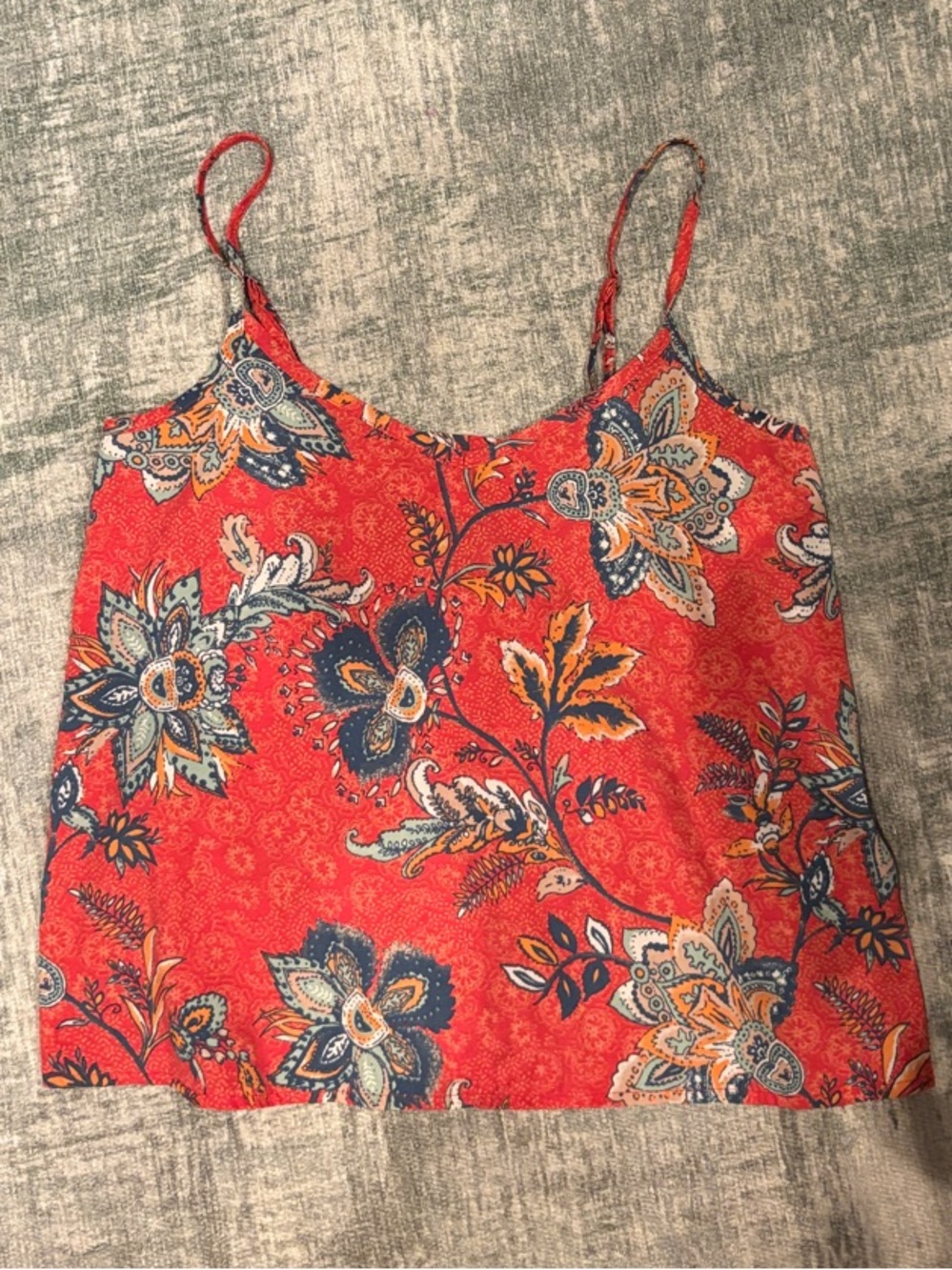 Hollister Red Floral Spaghetti-Strap Cami